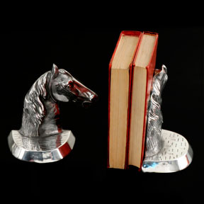 APOYA LIBROS CABALLO DE ALUMINIO