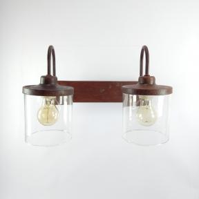 APLIQUE DE PARED DOBLE FLORA OXIDO                        